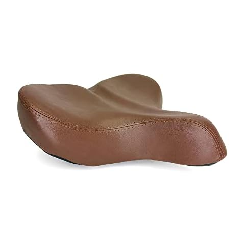 sixthreezero Bike Seat, Comfortable Bicycle Saddle Extra Large Wide Curved Wing Cushion Comfort Seat for Men and Women, Brown Cover