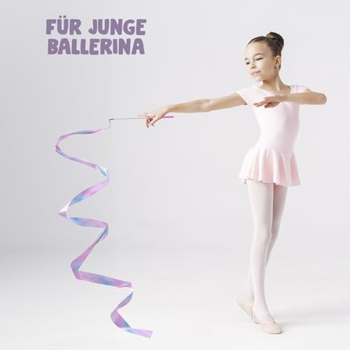 2 Rosa Gymnastikbändern für Kinder & Erwachsene | 2 Meter Band für Tanz, Gymnastik, Rhythmische Sportgymnastik, Zirkus, Bodentraining, Wettkampf | Ballerina-Zubehör | Aerobik®
