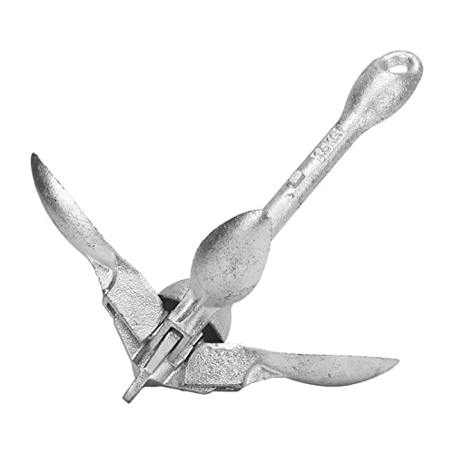 Akozon Robuste Marine-Klappgreiferboote mit 20 M Seil – Boots-Kohlenstoffstahl 1,5 Kg/3,31 Lb Andock- und Ankerausrüstung
