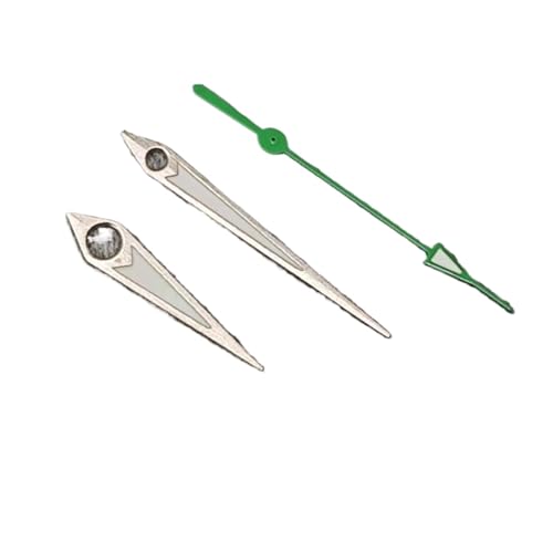 NH35 時計針 ゴールド シルバー針 グリーン 夜光時計アクセサリー NH35/36/4R 機械式ムーブメント用 3個(Silvery green)