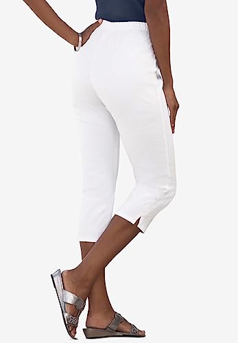Roaman's Women's Plus Size Tall Plus Size Comfort Stretch Capri Jean3