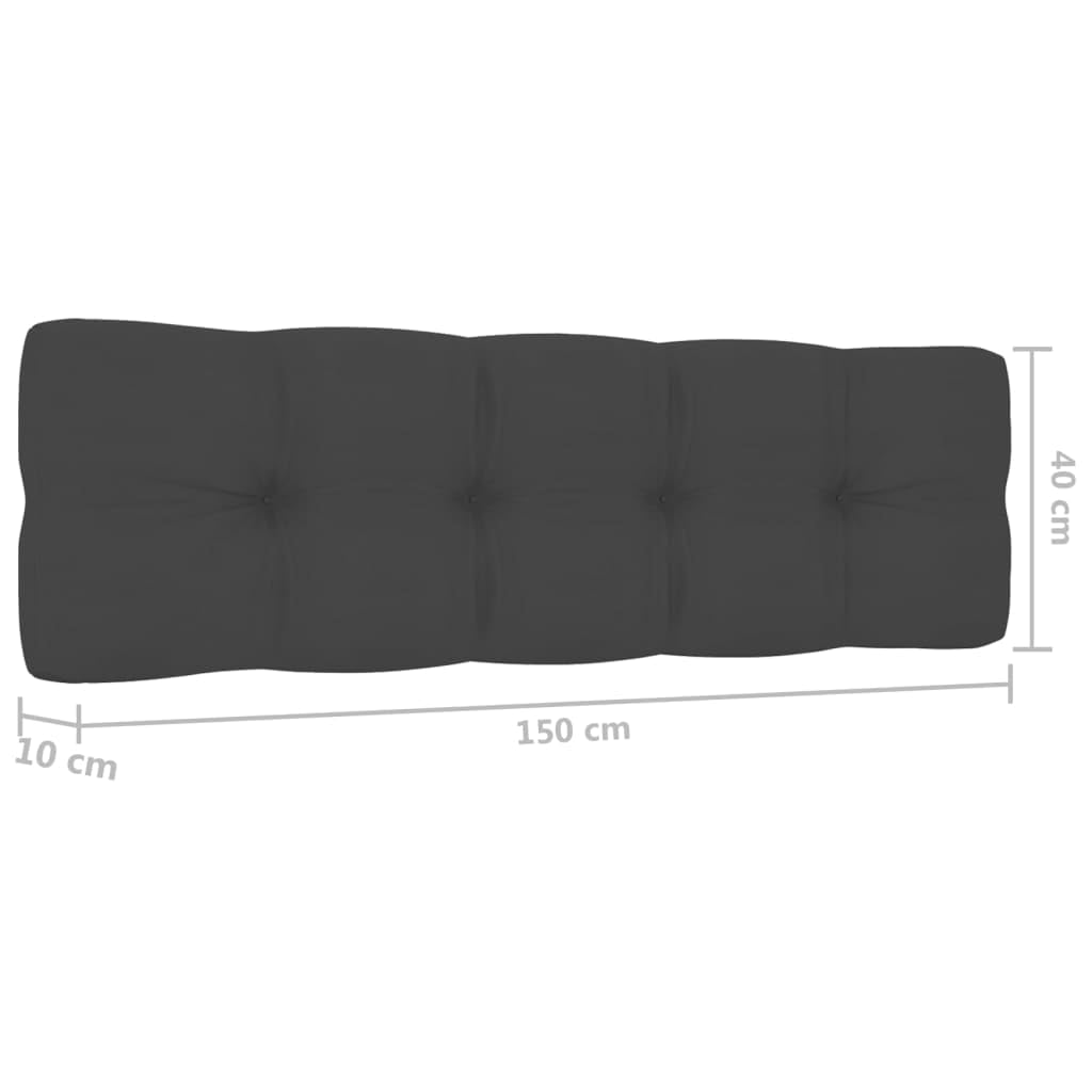 Banco de jardín con cojín, 179 x 76 cm, antracita, madera de pino impregnada, diseño vintage, duradero, para balcón, jardín, terraza