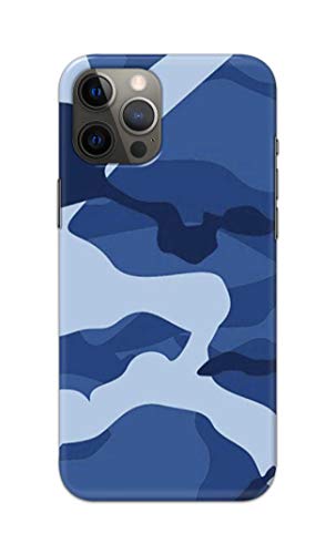Image of Printed Hard Back Cover Case for Apple iPhone 13 Pro Back Cover (Army Blue Pattern) -1302