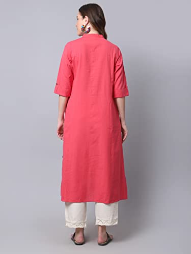 Image of Pistaa's Women's Cotton Regular Fit Casual Kurta