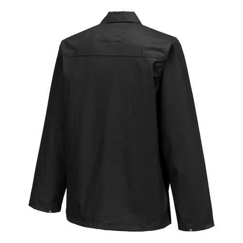 Portwest BIZ2 Mens Heat and Flame Resistant Welding Jacket Bizweld FR Protective Work Coat Durable Workwear Black, Large