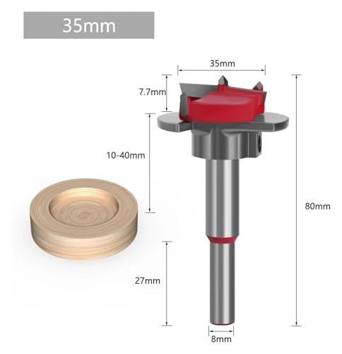 Kit de brocas ajustables 15-35 mm para madera (5 piezas) miniatura 5