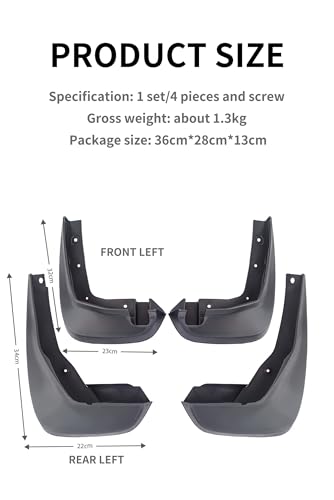Image of ontto Mud Splash Guards Compatible with Honda Crosstour 2011-2013 Fender Flares with Hardware Front and Rear,ABS Plastic Mud Flaps 4PCS Mudguard Tire Protector