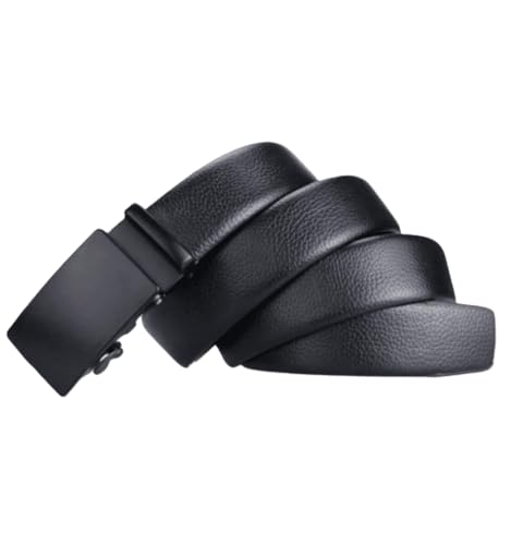 Men's Genuine Leather Ratchet Belt, Adjustable Click Slide Buckle, Trim to Fit4