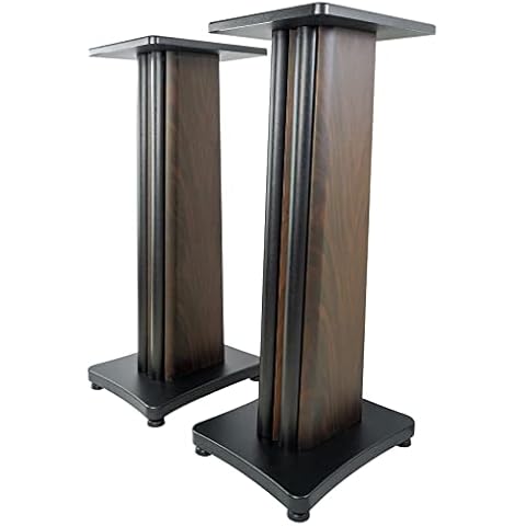 Rockville SS28D Premium Dark Wood Grain 28" Home Speaker Stands Cover