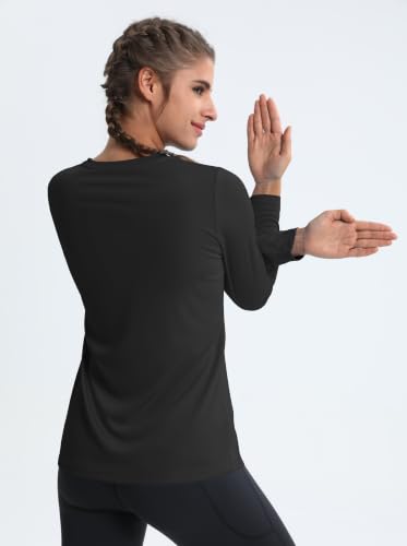 Image of MAGCOMSEN Sun Shirts for Women Long Sleeve SPF Shirt V-Neck UPF 50+ UV Prontection Quick Dry Top for Workout Hiking Swim