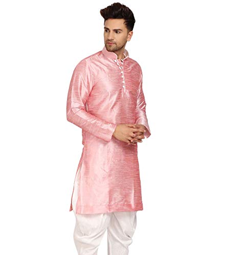 Image of Men's Ethnic Silk Loop Button Kurta