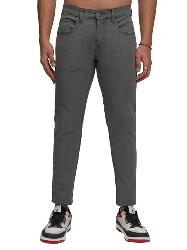 Image of Highlander Men's Slim Fit Jeans | Cropped Length | Jeans for Man | Stylish Casual Wear for Everyday Comfort