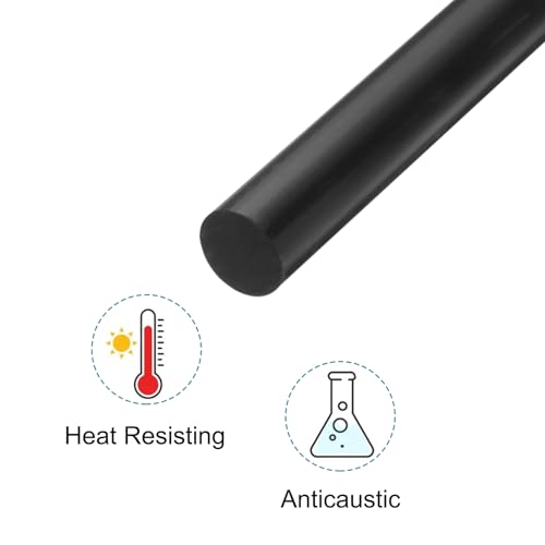 Image of MECCANIXITY Black Round ABS Plastic Rods 0.6-inch Diameter and 12-inch Length Rigid Insulation Opaque Plastic Rods for DIY Craft Model Making, 3 Pack