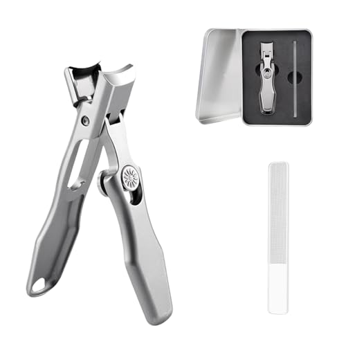 zuousxbs 大きく開く爪切り ステンレススチールネイル 爪やすり付き 足指の爪 大人高齢者にも使いやすい