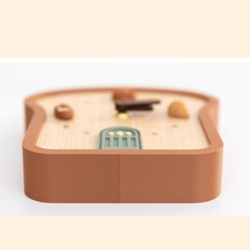 Adorable Wooden Toast Clock – Unique Miniature Kawaii Style Wall and Desk Clock for Kitchen, Bedroom, and Home Decor – Silent Quartz Movement Gift for Girls and Women - Image 5