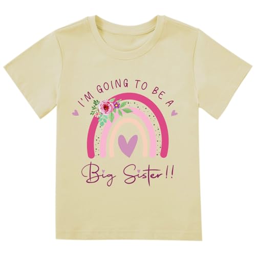 Big Sister Announcement T-Shirt for Toddler Girls