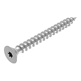 Tornillo SECCARO para aglomerado 4.5 x 45 mm, acero galvanizado, tornillo para madera con rosca completa, TX/hexalobular, 200 piezas