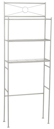 Satin Nickel 3 Shelf Bathroom Storage Unit