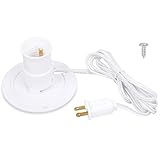 Sigely 1-Pack Blow Mold Light Kit Replacement, Outdoor Lights with E26 E27 Socket, 3.5 in Universal Light Plate Compatible with Wisemen, Santa, Halloween Christmas Village House, 5 Foot Cord