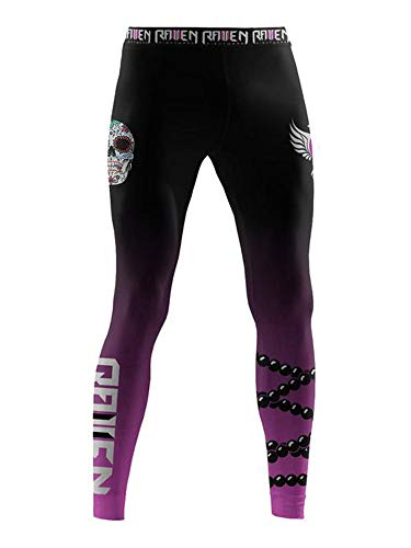 Raven Fightwear Men's La Calavera Catrina Leggings Spats MMA BJJ Black 2X-Large