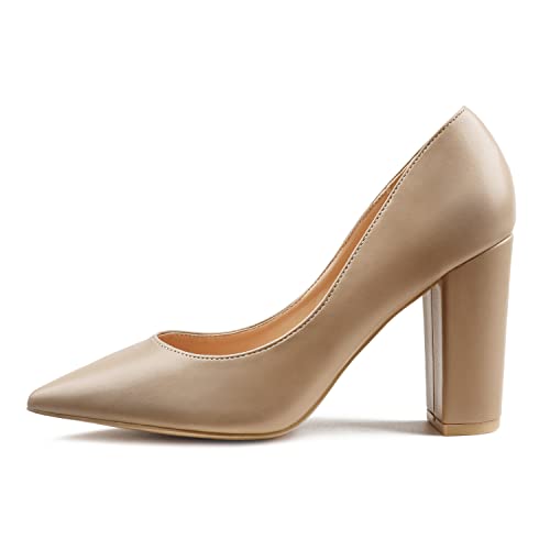 Image of JOY IN LOVE Chunky Heels for Women Pointed Toe Pumps