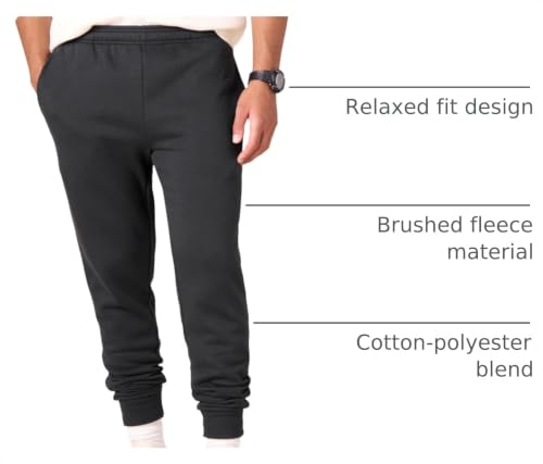 Image of Amazon Essentials Men's Relaxed Fit Fleece Joggers Sweatpants with Drawstring Waist, Tapered Leg, Ribbed Cuffs, Brushed Interior