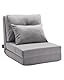 VEVOR Umwandelbares Bodensofa Schlafsofa, 5-Fach verstellbares klappbares gepolstertes Lazy-Sofa mit Verstellbarer Rückenlehne & Kissen, faltbares Sofa für Wohnzimmer und Schlafzimmer, grau