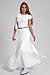 Nimsruc Two Piece Skirt Sets For Women Comfy Summer Outfits Crew Neck Short Sleeve Elastic Waist Maxi Skirts Matching Set White S