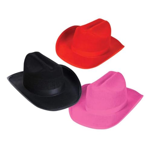 Image of The Dreidel Company Cowboy Felt Western Hat, 22 inch Circumference Dress Up Costume Clothes for Kids, Pretend Play, Party Favors