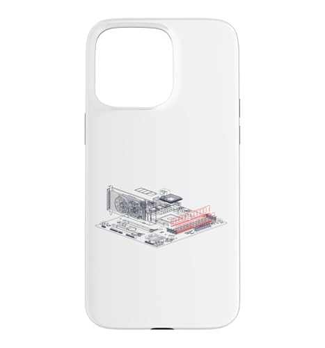 Image of RAM Card Wireframe Computer Motherboard IT Tech Geek Nerd Case for iPhone 15 Pro Max