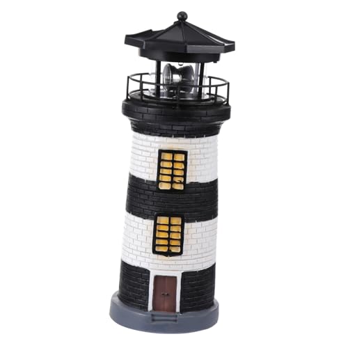 Sosoport Material Decorative Lighthouse Solar Light Outdoor Yard Lamp for Night Dec