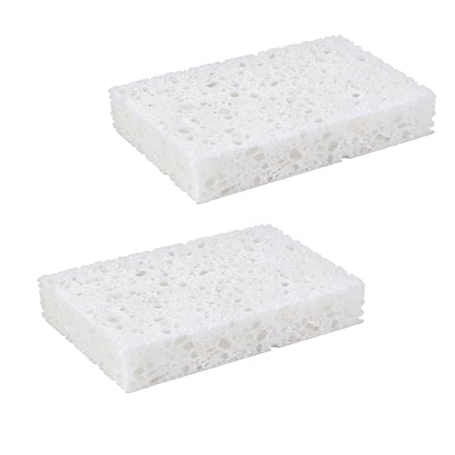 Image of Multi-Use Cellulose Kitchen Sponges Compressed Cellulose Sponges, Non-Scratch, Dish Sponge for Kitchen Bathroom Cars, Funny Cut-Outs DIY (2, White)
