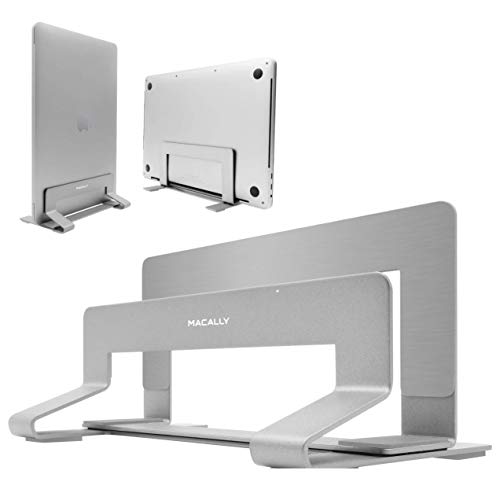 Macally Ultra Slim Wired Computer Keyboard and Vertical Laptop Stand, Declutter Your Desk, Declutter Your Mind