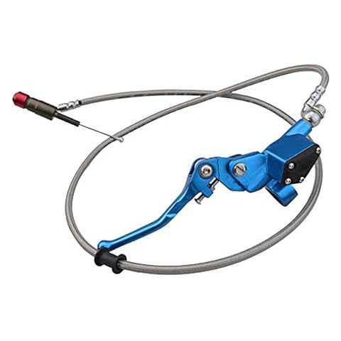 GOOFIT 7/8" 22mm Motorcycle Hydraulic Clutch Brake Lever 1200 mm Master Cylinder for 125cc 150cc 180cc 200cc 250cc Vertical Motor Off Road Motorcycle Scooter Pit Pocket Bike Motocross Blue Cover