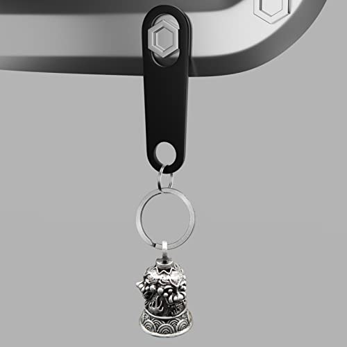 Huwane Motorcycle Bell Biker Guardian Luck Riding Bells Car Key Chain Ring Accessories with Motorcycle Bell Hanger