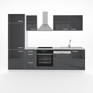 Vicco Keuken 270 cm kitchenette keukenblok inbouwkeuken complete keuken – vrij combineerbaar