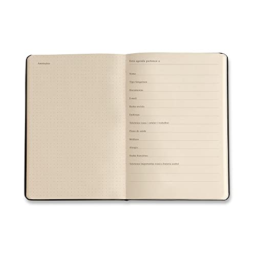 Cicero Agenda Planner 2023 Clássica Semanal 14x21 Preta, Modelo: 9948,