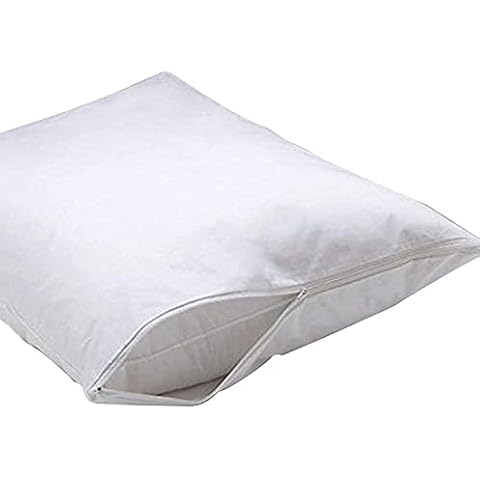 AA WHOLESALE AND RETAIL 2x Pillow Protectors with Zip - 100% Cotton - Machine Washable - Anti-Allergy, Anti-Bacterial Cover