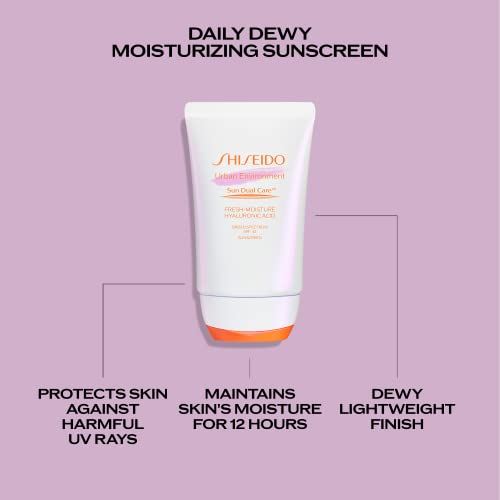 Shiseido Urban Environment Fresh-Moisture Sunscreen Spf 42 - 50 Ml - Protects Against Uva/Uvb Rays & Pollution - 12-Hour Hydration - Water Resistant For 40 Minutes - Non-Comedogenic #TOP3