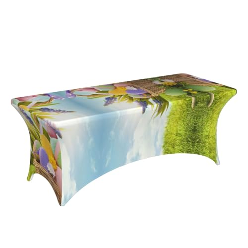 Nappe extensible élasthanne imprimé œufs de Pâques sans plis - 4