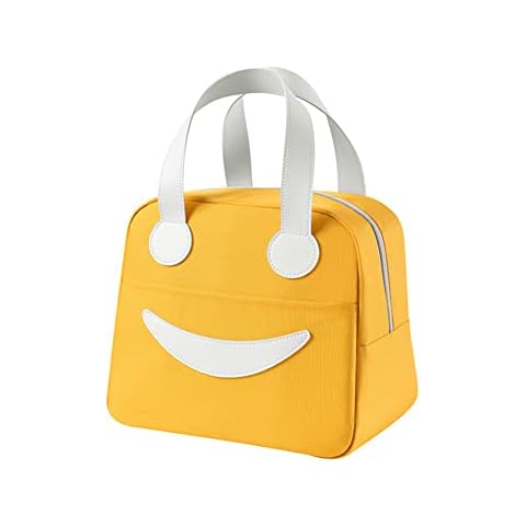 croselyu Portable Lunch Bag Mini Lunch Bag Insulated Bag Portable Cute Lunch Bag Outdoor Picnic Bag Ice Bag Outdoor Storage Bag, 1 PCE (Small,Yellow) Cover