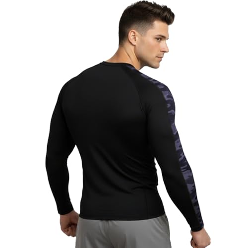 Image of NEVER LOSE Men's Workout Set Compression Shirt and Pants Top Long Sleeve Sports Tight Base Layer Suit Quick Dry & Moisture-Wicking (Compression Workout Set Combo)