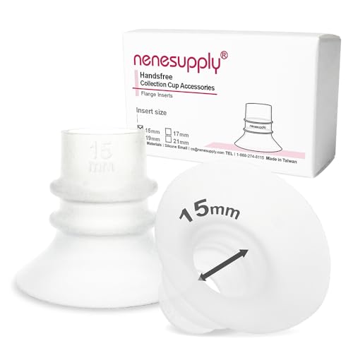 Image of Nenesupply 15mm Flange Inserts for Handsfree Wearable Collection Cups. Work with 24mm breastshields /Flanges. Reduce Flange Size to 15mm. Compatible with Spectra, Medela Elvie Momcozy Flanges