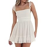 Juakoso Women Satin Mini Dress Sexy Spaghetti Strap Backless Dresses Mini Sparkle Party Dress Bodycon Corset Dress Clubwear