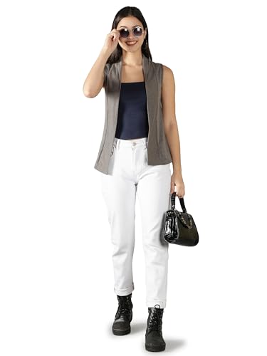 Image of NIMBLE Women's Open Front Sleeveless Cotton Short Shrugs | Modern Fashionable Cardigan for Casual & Formal Wear | Comfortable & Stylish Outerwear For Party