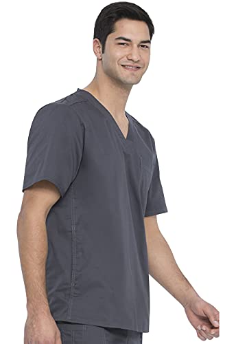 Image of Dickies Mens V-Neck Scrub Top with 5 Pockets - Medical & Nursing Uniform Shirt, Side Vents - 81906