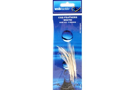 WSB Tackle Cod Feathers White 3 Hooks - 5/0