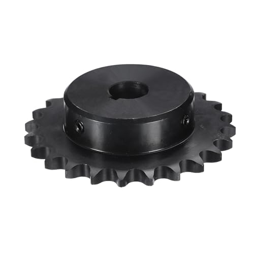 Image of uxcell #40 Chain Roller Sprocket B Type, 3 /4 inch Bore 24 Tooth Single Strand Chain Sprocket, Carbon Steel, Keyway with Set Screws