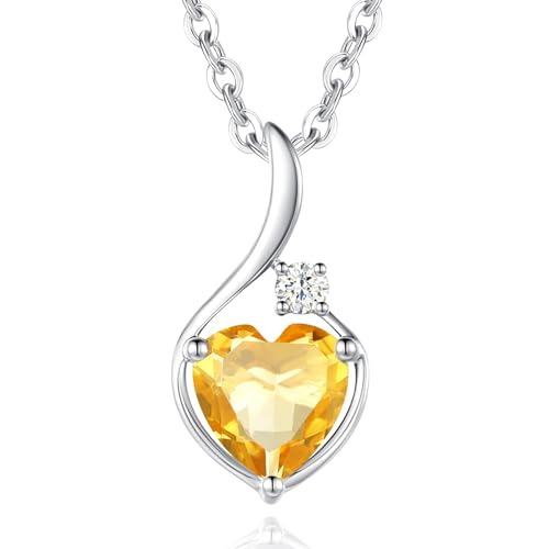 Collier pierre de naissance cœur or blanc, cadeau idéal femme