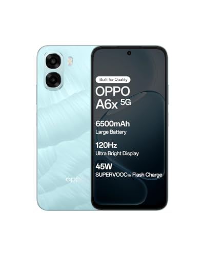 Image of OPPO A6X 5G Smartphone| 6.75-inch 120Hz Display, 6500mAh Battery, 5MP & 13MP Camera, Snapdragon685 Mobile Platform, IP64,Ice Blue:6G + 128 G